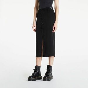 Calvin Klein Jeans Buttons Through Split Midi Skirt Ck Black kép