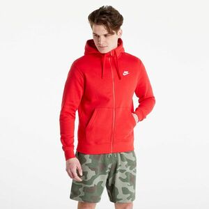 Nike Sportswear Club Hoodie Full-Zip Brushed Back University Red/ University Red/ White kép