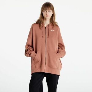 Nike NSW Essentials Women's Fleece Full-Zip Hoodie Mineral Clay/ White kép
