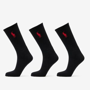 Ralph Lauren Big Pony Crew Socks 3-Pack Black kép