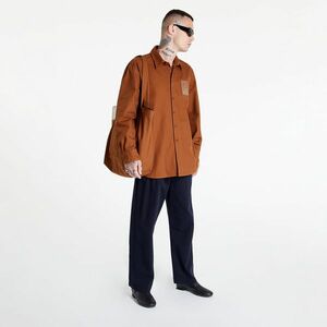 Raf Simons Straight Fit Denim Shirt With R Pin In Back Brown kép