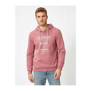 Koton Men's Pink Long Sleeve Printed Sweatshirt kép