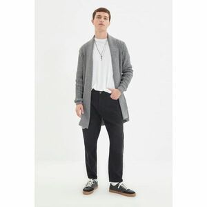 Trendyol Gray Men Regular Fit Shawl Collar Long Knitwear Cardigan kép