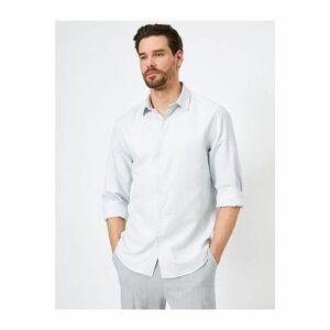 Koton Men's Blue Classic Collar Shirt kép