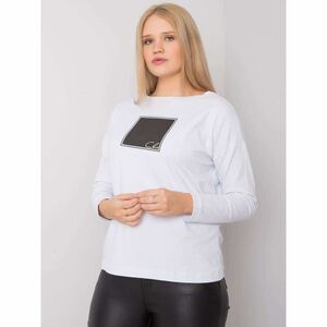 Women's white blouse oversize with print kép