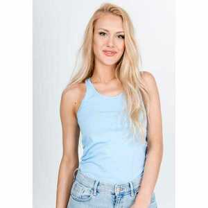 Women's tank top with a cut on the back - blue, kép