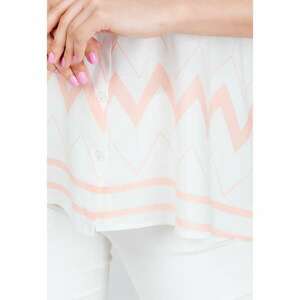 Women's sleeveless shirt with patterns - beige, kép