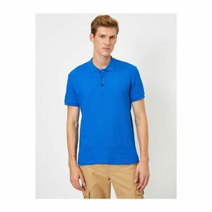 Koton Men's Blue Cotton Polo Neck T-Shirt kép