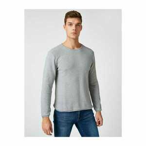 Koton Men's Gray Basic Crew Neck Long Sleeve Sweater kép