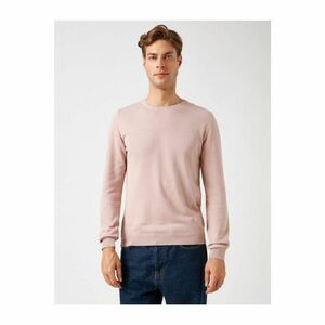 Koton Men's Pink Cotton Crew Neck Long Sleeve Sweater kép