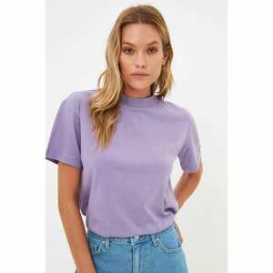 Trendyol lila stand up gallér alap kötött póló kép