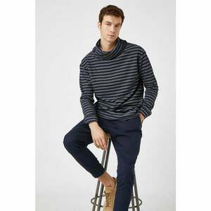 Koton Men's Navy Blue Striped Sweater kép