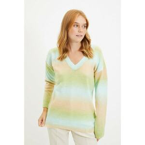Trendyol Yellow V Neck Knitwear Sweater kép