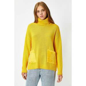 Koton Turtleneck Long Sleeve Pocket Detailed Knitwear Sweater kép