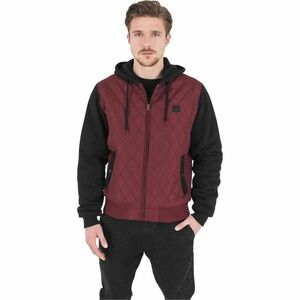 Hooded Diamond Quilt Nylon Jacket burgundy/black kép