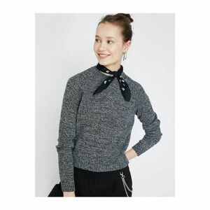 Koton Women's Gray Long Sleeve Plain Crew Neck Sweater kép