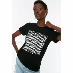 Trendyol Black Printed Basic Knitted T-Shirt kép