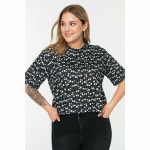 Trendyol Curve Black Patterned Knitted T-Shirt kép