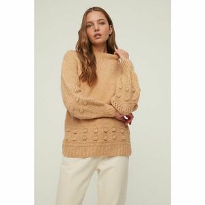 Trendyol Camel Sleeve Detailed Knitwear Sweater kép