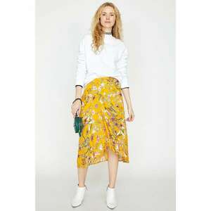 Koton Women's Yellow Patterned Skirt kép