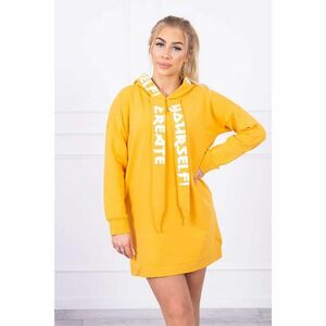 Dress with hood Oversize mustard kép