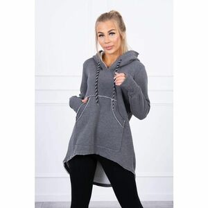 Insulated sweatshirt with longer back and hood graphite kép