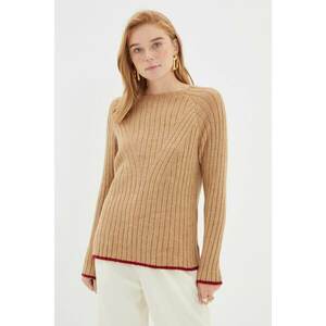 Trendyol Camel Roving Knitted Detailed Knitwear Sweater kép
