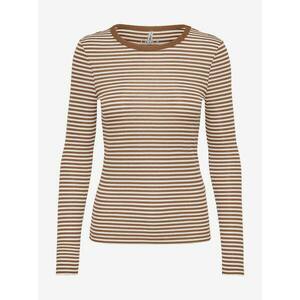 White-brown striped T-shirt ONLY Josse - Women kép