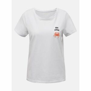 White T-shirt with embroidery Noisy May Nate - Women kép