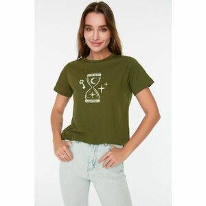 Trendyol Khaki Printed Basic Knitted T-Shirt kép
