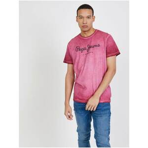 Dark Pink Brindle Men's T-Shirt Pepe Jeans West Sir New - Men kép