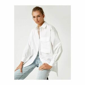 Koton Cotton Long Sleeve Oversize Shirt With Pockets With Cover kép