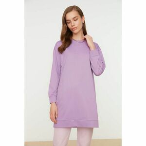 Trendyol Lilac Crew Neck Slit Detailed Basic Knitted Sweatshirt kép