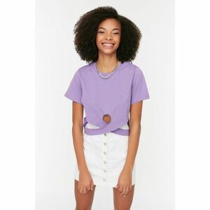 Trendyol Purple Cutout Detailed Knitted T-Shirt kép