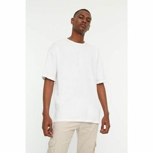 Trendyol White Men's Relaxed Fit Crew Neck Short Sleeve Printed T-Shirt kép