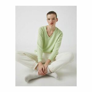 Koton női zöld V-nyakú puha pizsama felső kép