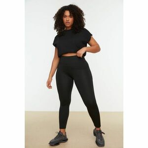Trendyol Curve Black Gatherer Knitted Sport Leggings kép