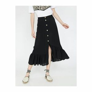 Koton Women's Black Button Detailed Skirt kép