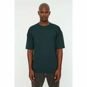 Trendyol Emerald Green Men's Basic Crew Neck Oversize Short Sleeve T-Shirt kép