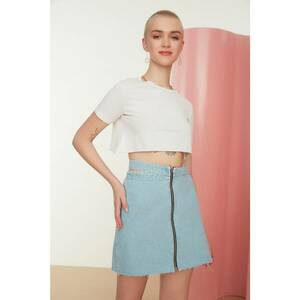 Trendyol Blue Cut Out Detailed Mini Denim Skirt kép