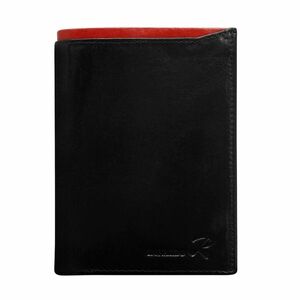 Men's black leather wallet with a red module kép