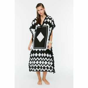 Trendyol Black Geometric Pattern Beach Dress kép