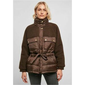 Urban Classics Ladies Sherpa Mix Puffer Jacket brown kép