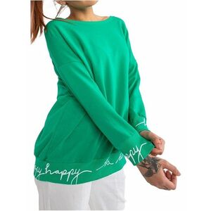 Zöld charliza pulóver "boldog" felirattal a szélein kép