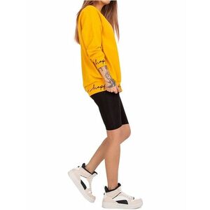 sárga charliza pulóver, szélein "boldog" felirattal kép
