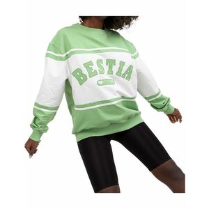 Zöld-fehér pulóver "beast" felirattal kép