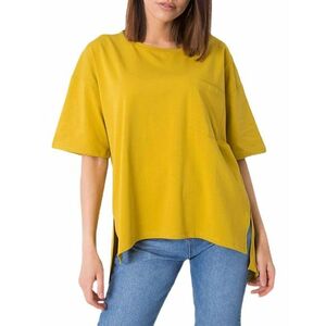Sötét sárga női aszimmetrikus póló kép