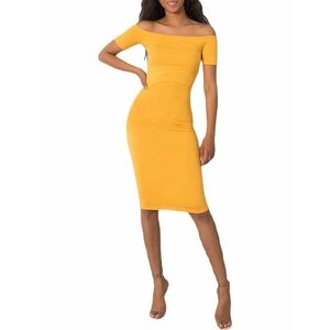 sárga női testhezálló ruha kép