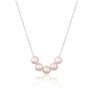JwL Luxury Pearls JwL Luxury Pearls Gyengéd ezüst nyaklánc rózsaszín folyami gyöngyökkel JL0784 kép