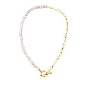 JwL Luxury Pearls JwL Luxury Pearls Trendi aranyozott nyaklánc valódi folyami gyöngyökkel JL0787 kép